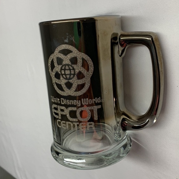 Vintage Rare Walt Disney World Epcot Mirror Glass Mug - Picture 3 of 5